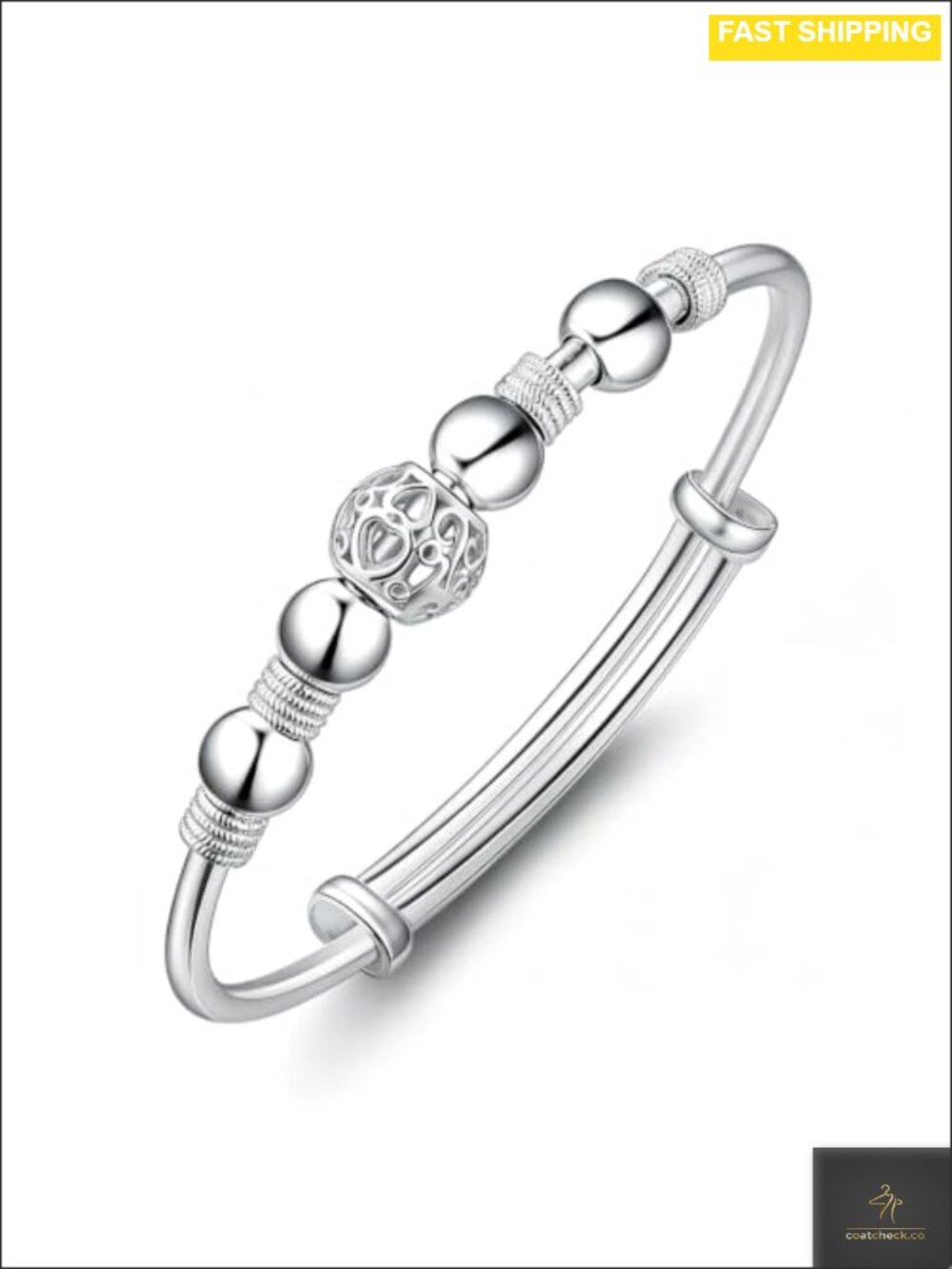 S925 Sterling Silver Adjustable Bangle Bracelet Elegant Womens Jewelry Gift